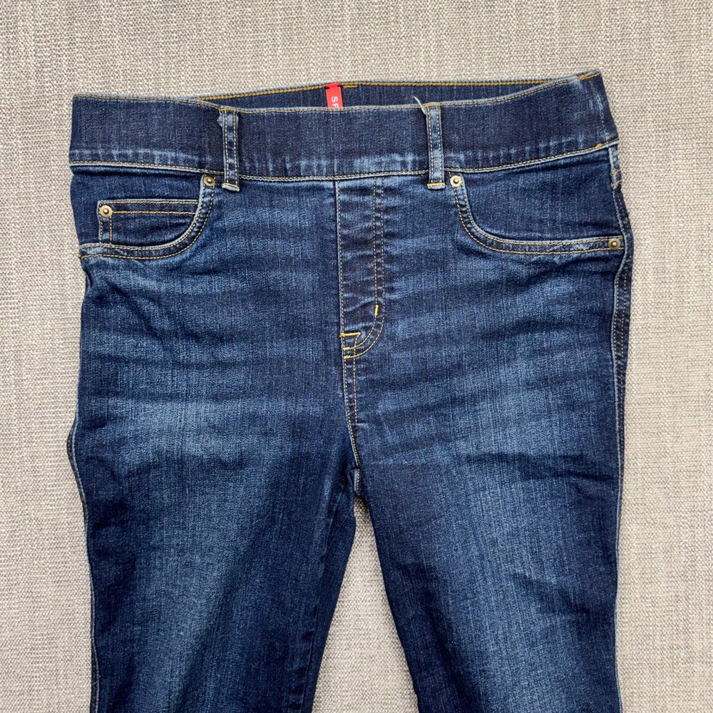 Spanx Womens M 8 10 Flare Jeans Dark Wash Pull On Tummy Control 20327Q - Picture 2 of 14
